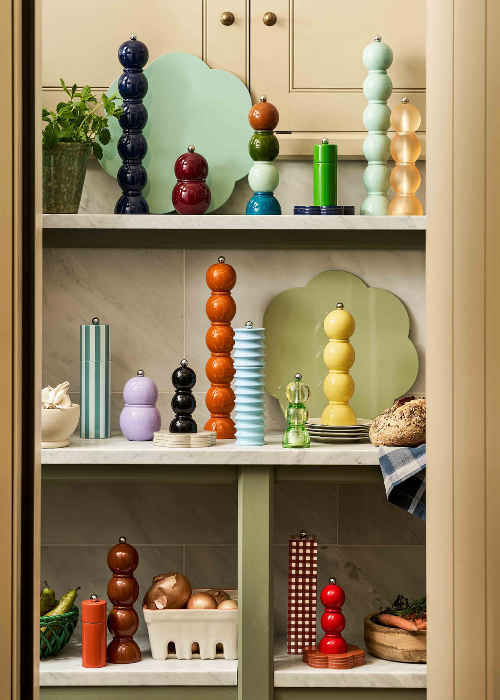 Orange Bobbin Salt and Pepper Mill