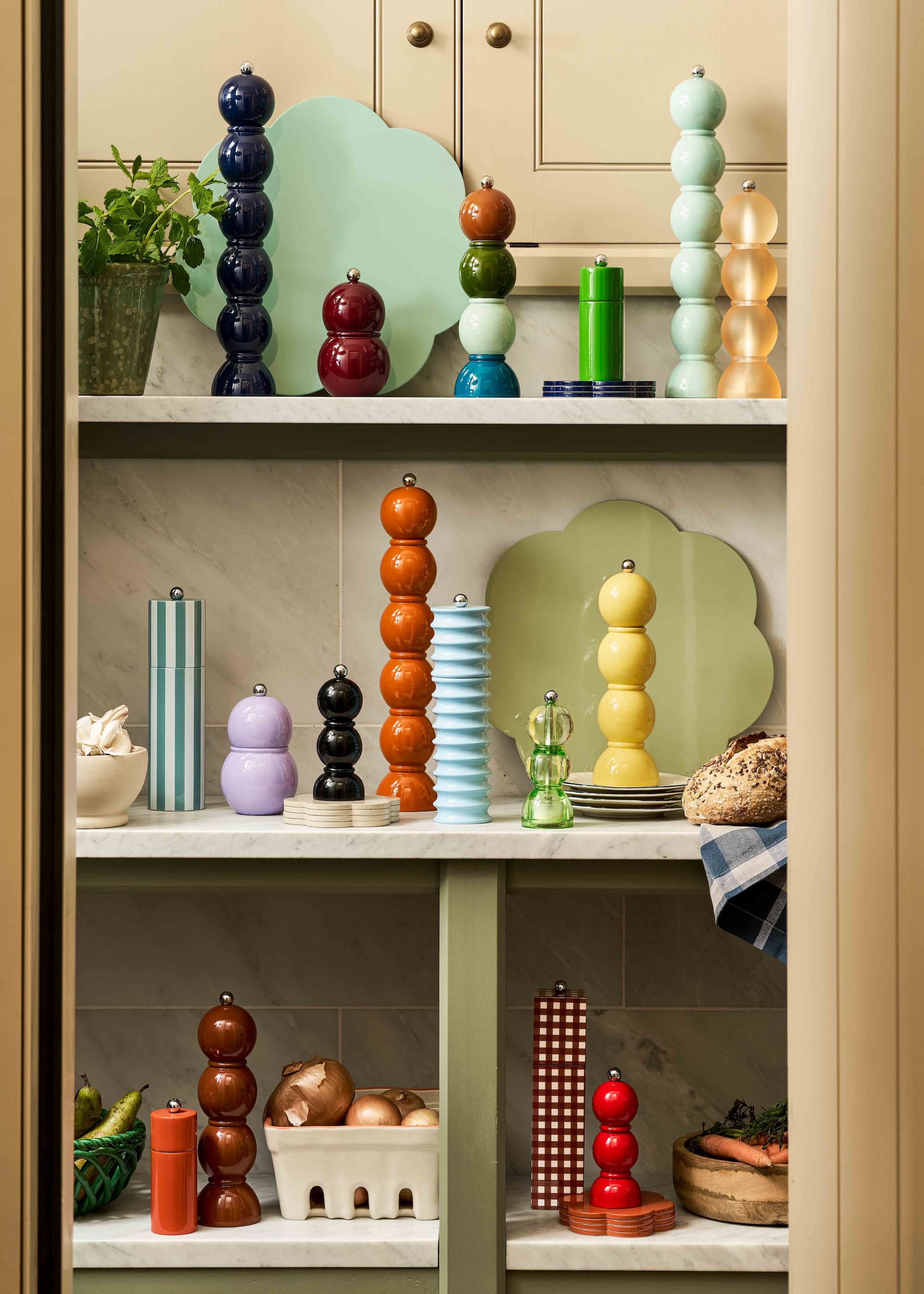 Orange Bobbin Salt and Pepper Mill