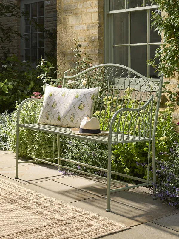 Cox & Cox Ardenne Garden Bench - Sage Green