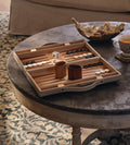 OKA Bennet Leather Backgammon Set - Taupe
