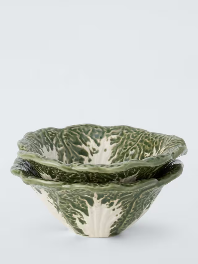 John Lewis X Deliciously Ella Cabbage Hand Painted Stoneware Mini Dip Dish
