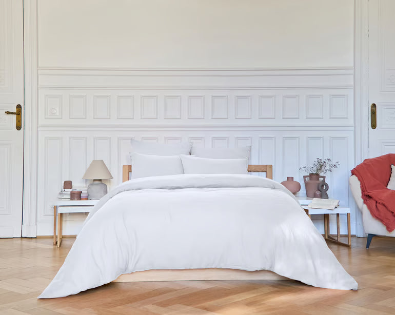 Anne De Solene White Linen Fitted Sheet - Lin Blanc