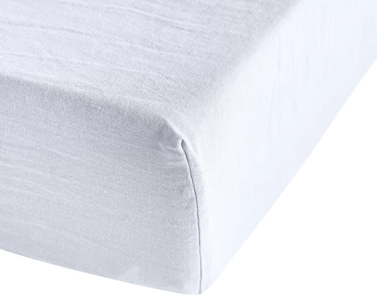 Anne De Solene White Linen Fitted Sheet - Lin Blanc