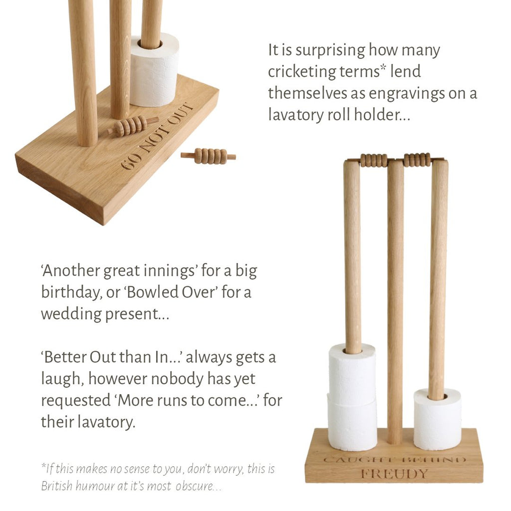 The Oak & Rope Company - Cricket Wicket Loo Roll Holder