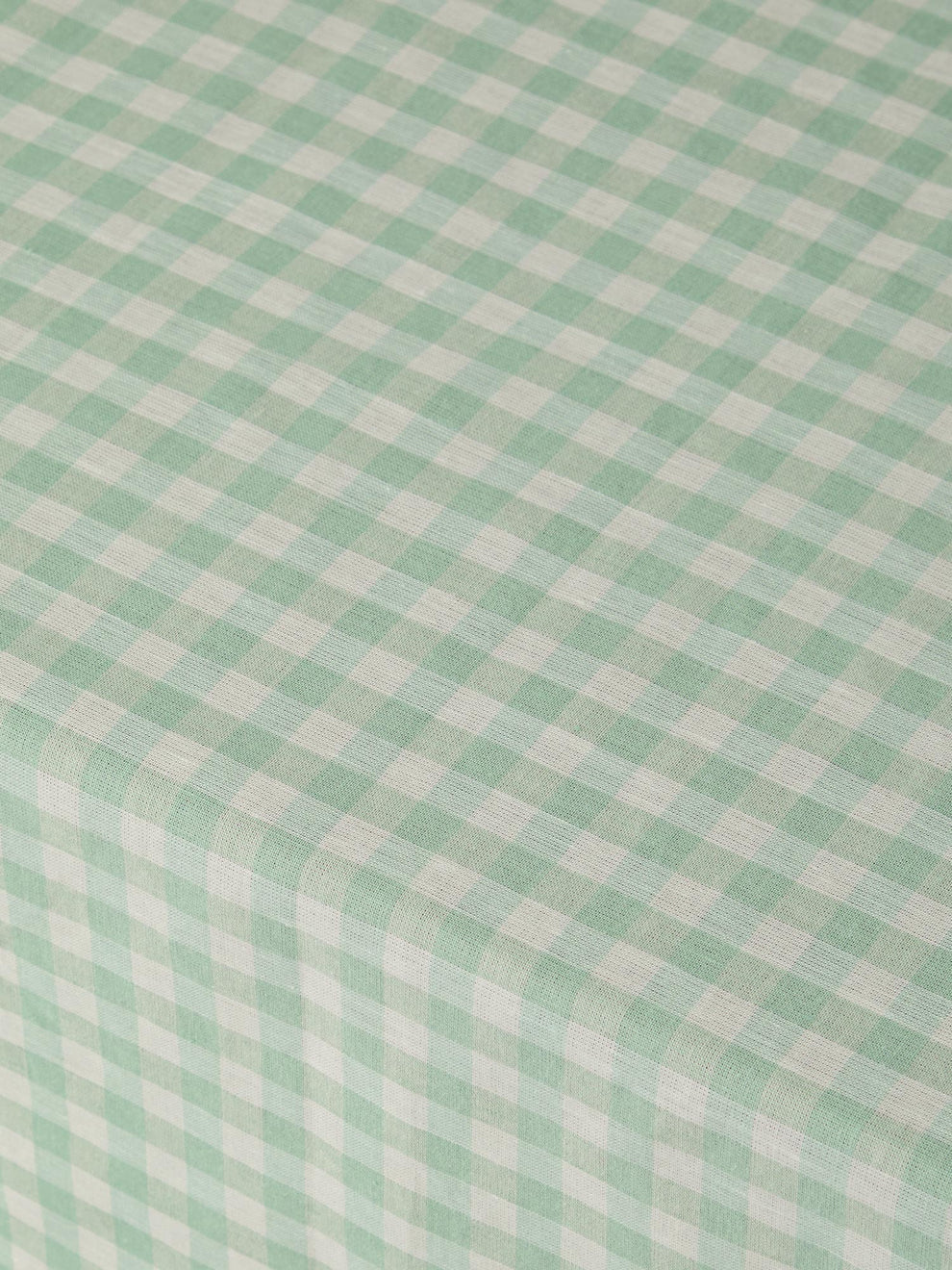 Piglet In Bed - Sage Green Gingham Linen Blend Tablecloth
