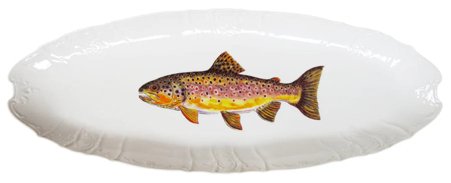 Richard Bramble Brown Trout 65cm Oval Serving Platter