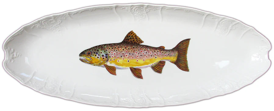Richard Bramble Brown Trout 65cm Oval Serving Platter